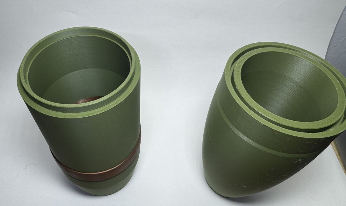 105mm Split-Body Shell — 1:1 Scale Inert Replica (Accurate Exterior / Novelty Internal Cavity)