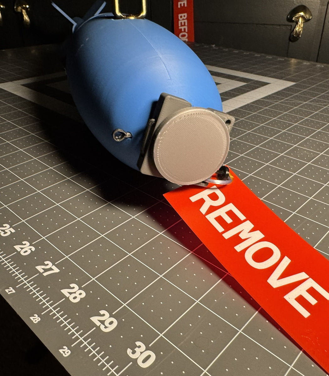 BDU-33 — Full-Size 3D-Printed Inert Replica (Functional C-Block + Printed Streamer)